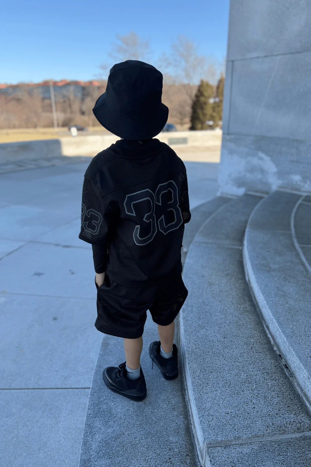 Kids 5 Borough Football Jersey (Black) - Image 6