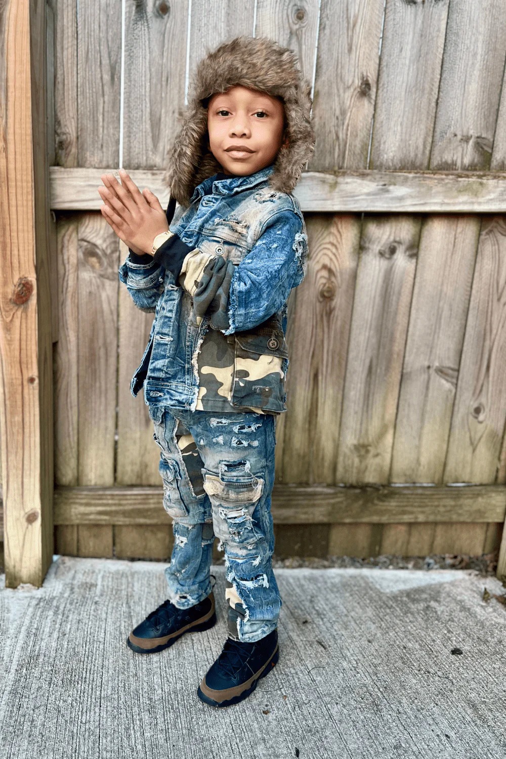 Kids Devotion Denim Trucker Jacket (Woodland) - Image 5