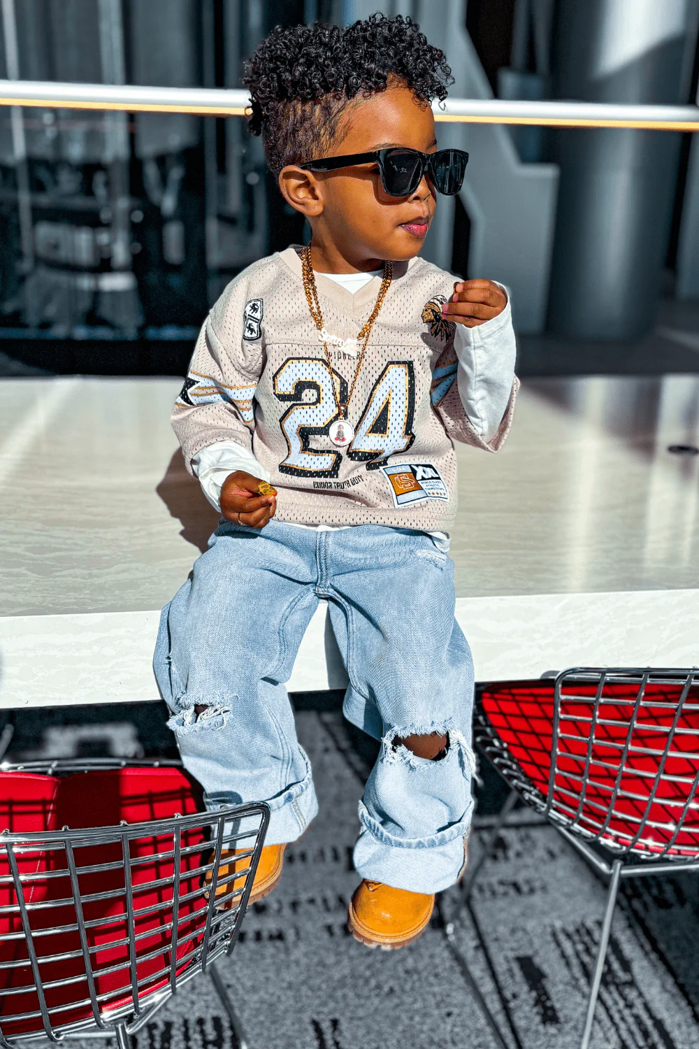 Kids Pioneer Football Jersey (Cream) - Image 5